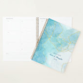 Glitter & Turquoise Marmer Aangepaste Naam 2026 Planner (Display)