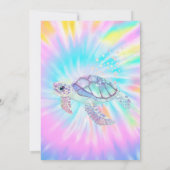 Glitter Turtle Tie Dye Baby shower Kaart (Achterkant)