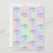Glitter Turtle Zomer Holografische Verjaardag Kaart (Achterkant)