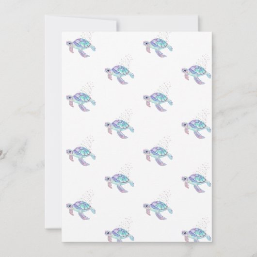Glitter Turtle Zomer Verjaardag Kaart (Achterkant)