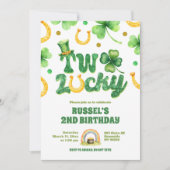 Glitter Twee Geluk St Patrick 2de Verjaardag Kaart (Voorkant)