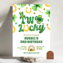 Glitter Twee Geluk St Patrick 2de Verjaardag