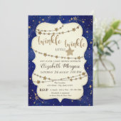 Glitter Twinkel Kleine Ster Gouden Baby Shower Kaart (Staand voorkant)