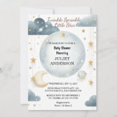 Glitter Twinkle Twinkle Little Star Baby shower Kaart (Voorkant)
