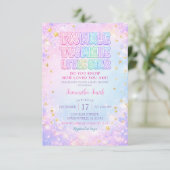 Glitter Twinkle Twinkle Little Star Baby Shower Kaart (Staand voorkant)