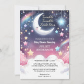 Glitter Twinkle Twinkle Little Star Baby shower Kaart (Voorkant)