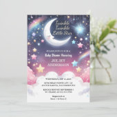 Glitter Twinkle Twinkle Little Star Baby shower Kaart (Staand voorkant)