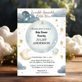 Glitter Twinkle Twinkle Little Star Baby shower Kaart