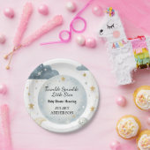 Glitter Twinkle Twinkle Little Star Baby shower Papieren Bordje (Feest)