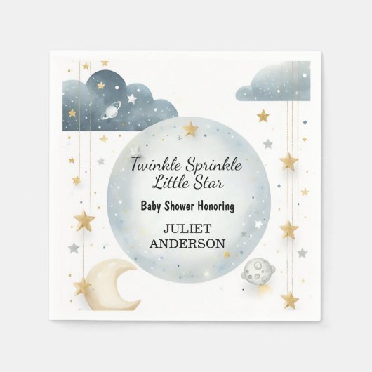 Glitter Twinkle Twinkle Little Star Baby shower Servet (Voorkant)