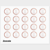 Glitter typografie folie roos goud lijst ronde sticker (Vel)