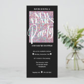 Glitter-uitnodigingen | Nieuwe jaren oud Kaart (Staand voorkant)