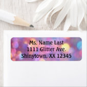 Glitter-uitziende meisje kleine retour adreslabels etiket (Insitu)