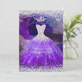 Glitter Ultra Violet Quinceanera Gown Kaart (Staand voorkant)