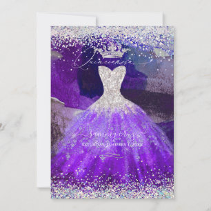 Glitter Ultra Violet Quinceanera Gown Kaart