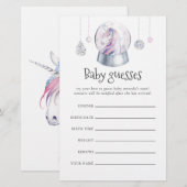 Glitter Unicorn Baby shower Guesses (Voorkant / Achterkant)