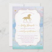 Glitter Unicorn Baby shower Kaart (Voorkant)