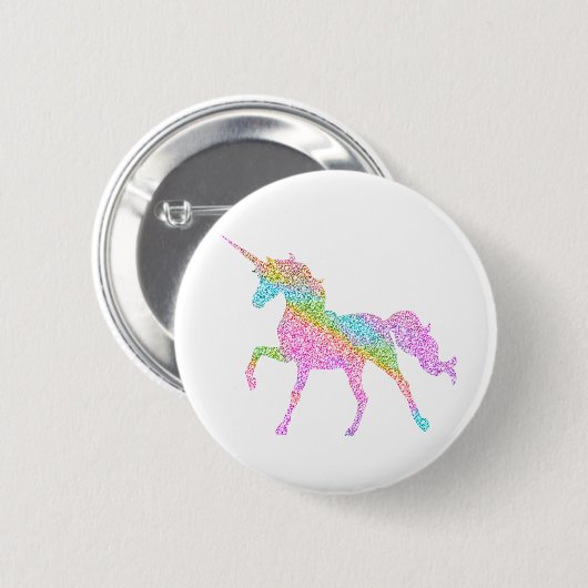 Glitter Unicorn Badge Ronde Button 5,7 Cm (Voorkant /achterkant)