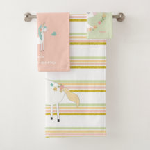 Glitter Unicorn badhanddoek met naam