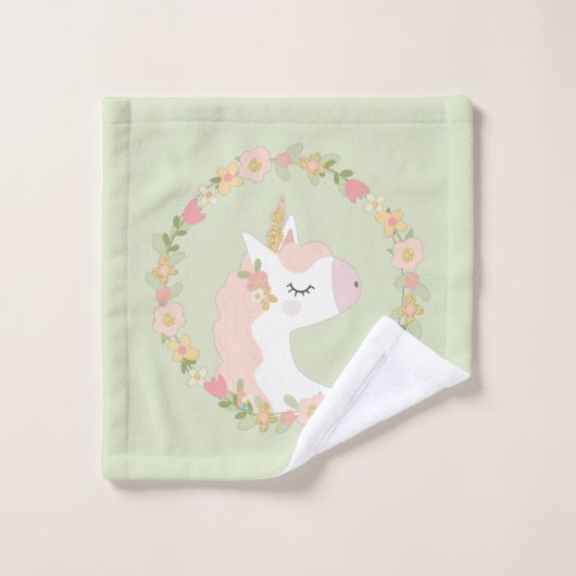 Glitter Unicorn badhanddoek met naam Bad Handdoek (Wasdoekje)