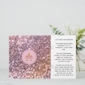 Glitter Unicorn Birthday Snoep Bar Wrapper (Staand voorkant)