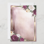 Glitter Unicorn, Bokeh, Burgundy Floral Baby showe Kaart (Achterkant)