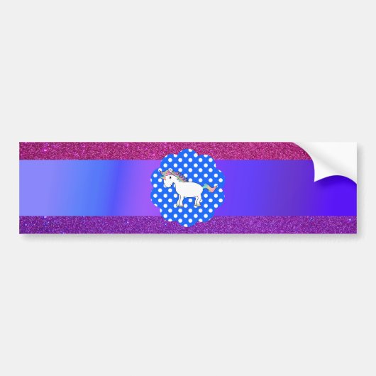 Glitter unicorn bumpersticker (Voorkant)