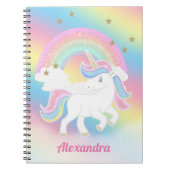 Glitter Unicorn en Rainbow met persoonlijke naam Notitieboek (Voorkant)