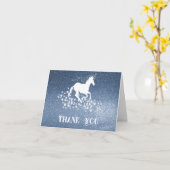 Glitter Unicorn en Stars Bedankt | Blauwe Kaart (Gele Bloem)