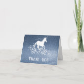 Glitter Unicorn en Stars Bedankt | Blauwe Kaart (Voorkant)
