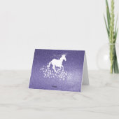 Glitter Unicorn en Stars Bedankt | PAARSE KAART (Achterkant)