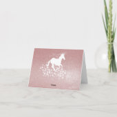 Glitter Unicorn en Stars Bedankt | Roze Kaart (Achterkant)