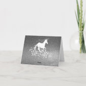 Glitter Unicorn en Stars Bedankt | ZilverKaart Kaart (Achterkant)