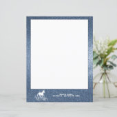 Glitter Unicorn en Stars | Blauwpapier (Staand voorkant)