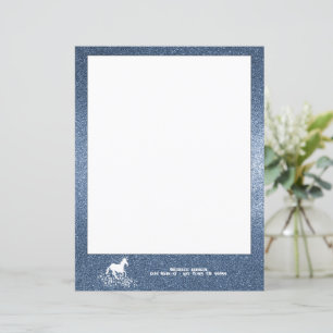 Glitter Unicorn en Stars   Blauwpapier