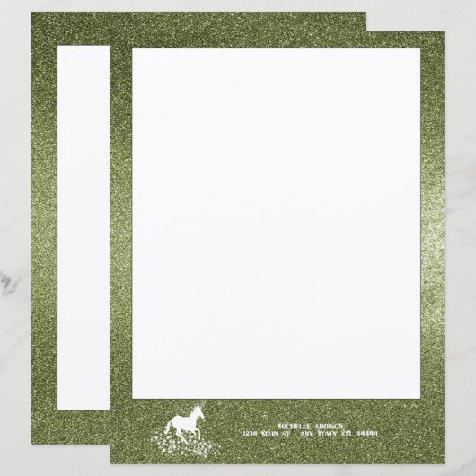 Glitter Unicorn en Stars | Groenboek (Voorkant / Achterkant)