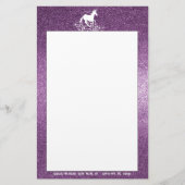 Glitter Unicorn en Stars | Magenta Stationery Briefpapier (Voorkant)