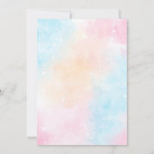 Glitter Unicorn Girl Birthday Party Invitation Kaart (Achterkant)