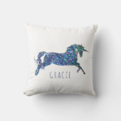 Glitter Unicorn Girl's Kussen (Voorkant)