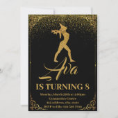 Glitter Unicorn Gymnastics Birthday Invitation Kaart (Voorkant)