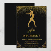 Glitter Unicorn Gymnastics Birthday Kaart (Voorkant / Achterkant)