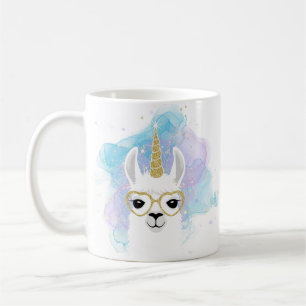 Glitter Unicorn Llama Mok