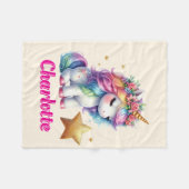 Glitter unicorn magische ster crème fleece deken (Voorkant (Horizontaal))