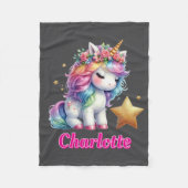 Glitter unicorn magische ster houtskool fleece bla (Voorkant)