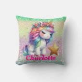 Glitter unicorn magische ster kussen (Voorkant)