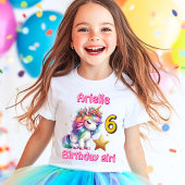 Glitter unicorn magische ster meisjes leeftijd ver t-shirt