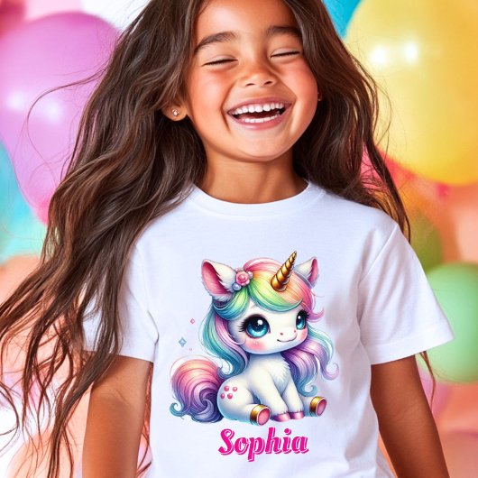 Glitter unicorn magische ster Meisjes T-shirt