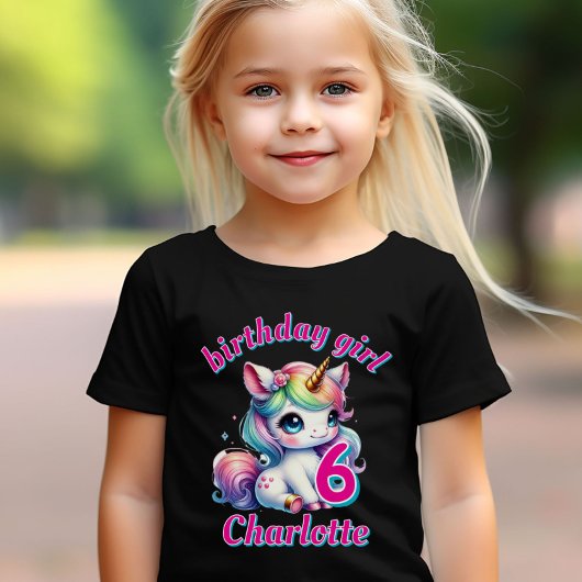 Glitter unicorn magische ster Meisjes verjaardag z T-shirt
