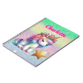 Glitter unicorn magische ster notitieboek (Linkerzijde)