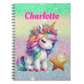Glitter unicorn magische ster notitieboek (Voorkant)
